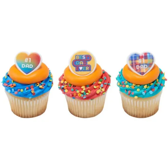 #1 Dad Assortment Cupcake Rings, 12ct {1}