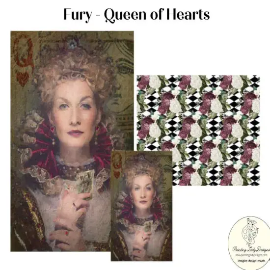Fury (Queen of Hearts) Decoupage and Mixed Media (large) {4}