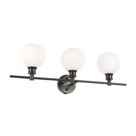 Collier 3 light Black and Frosted white glass Wall sconce {5}