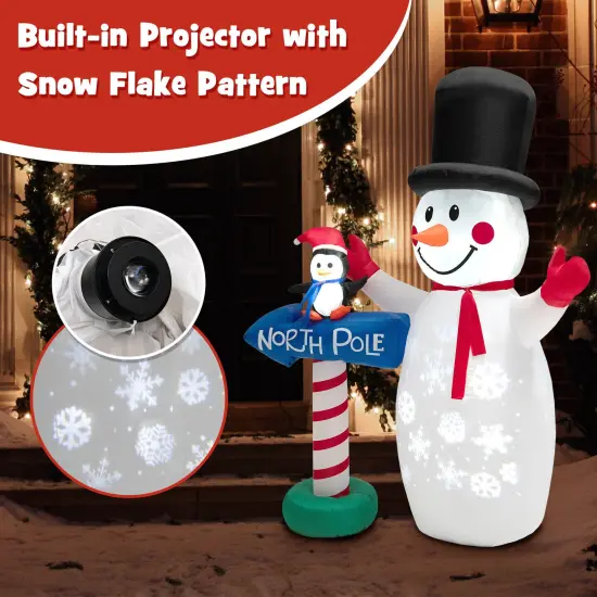 6 Feet Inflatable Christmas Decoration with Built-in Snowflake Projector {5}