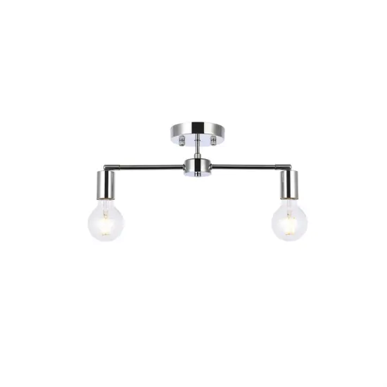 Zane 2 lights chrome flush mount {1}