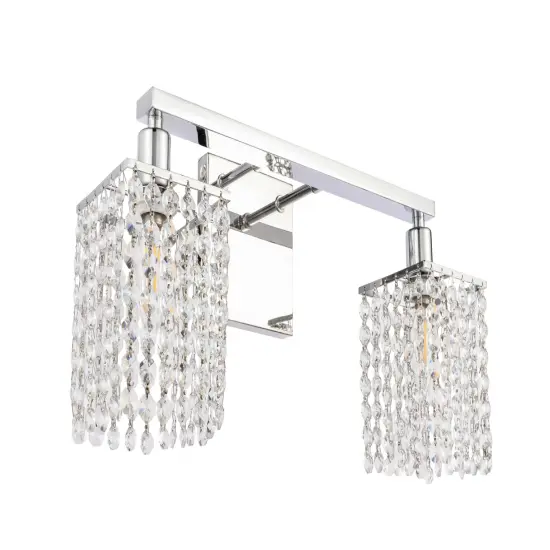 Phineas 2 light Chrome and Clear Crystals wall sconce {6}