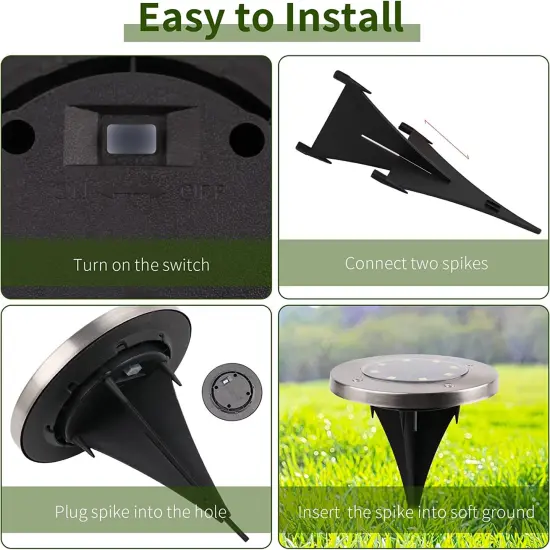 Solar Ground Lights Waterproof in-Ground Disk Lights for Garden Pathway {7}