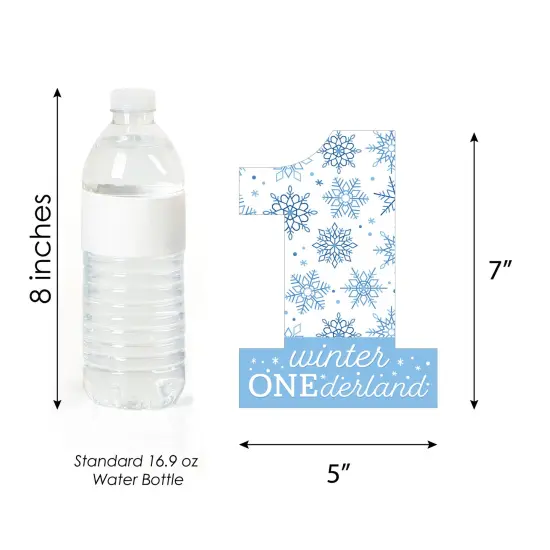 Big Dot of Happiness Blue Snowflakes 1st Birthday - One Shaped Decorations DIY Boy Winter ONEderland Party Essentials - Set of 20 {6}