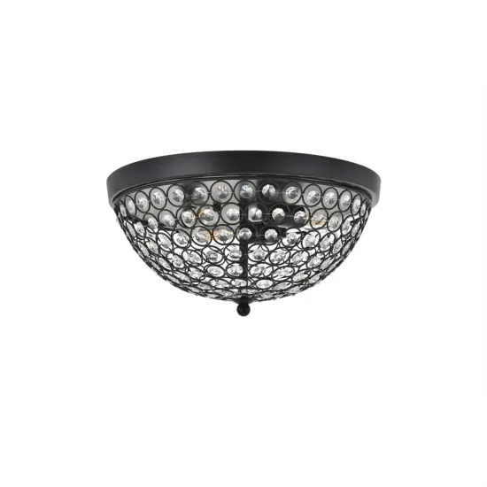 Taye 3 light Matte Black Flush Mount {3}