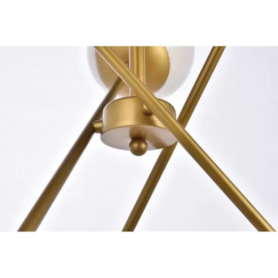 Axl 24 inch pendant in brass with white shade {4}