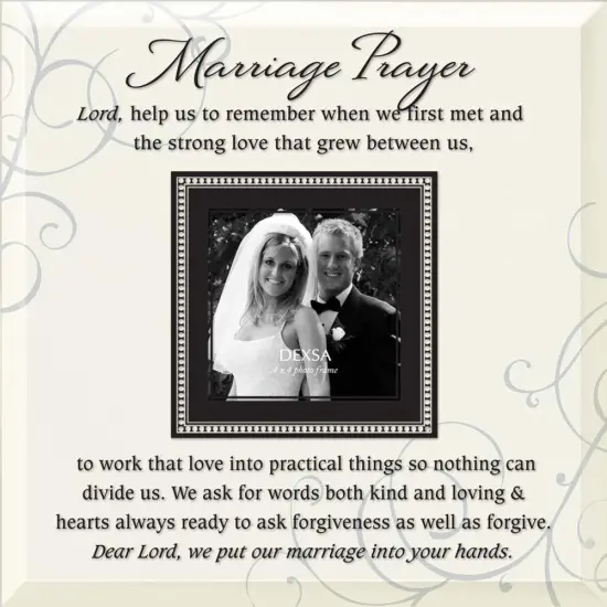 Dexsa Marriage Prayer Beveled Glass Photo Frame with Easel {1}