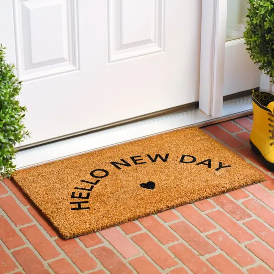 Calloway Mills Hello New Day Black Doormat {4}
