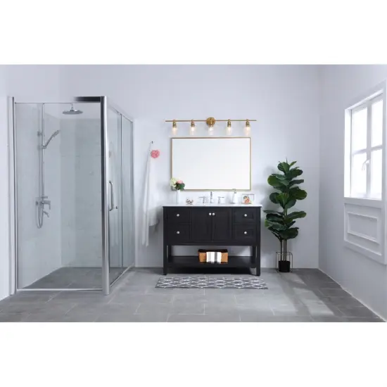 Gene 5 light Brass and Clear glass Wall sconce {2}