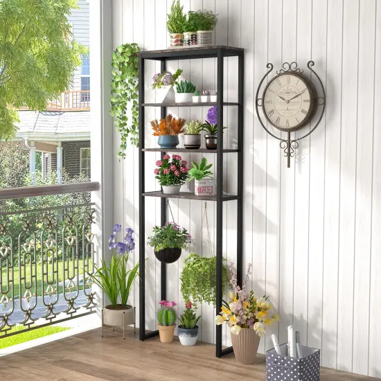 4-Tier Freestanding Over the Toilet Storage Rack with 4 Adjustable Leveling Feet {2}