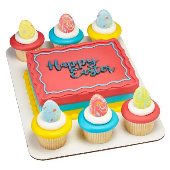 Painted Eggs Cupcake Rings, 12ct {6}