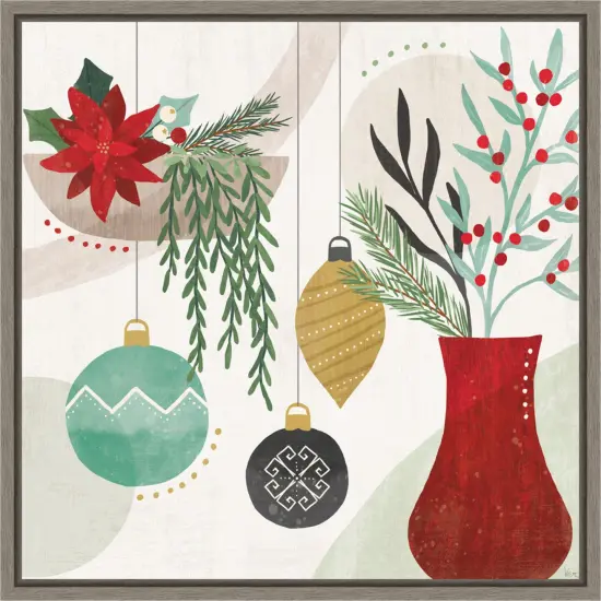 Deco Holiday III by Veronique Charron Canvas Art Framed {1}