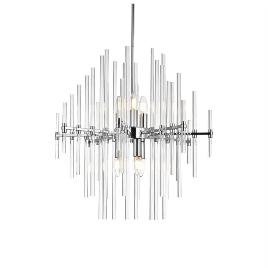 Sienna 23 inch crystal rod pendant in chrome {3}