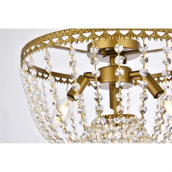 Kylie 16 inch flush mount in brass {5}