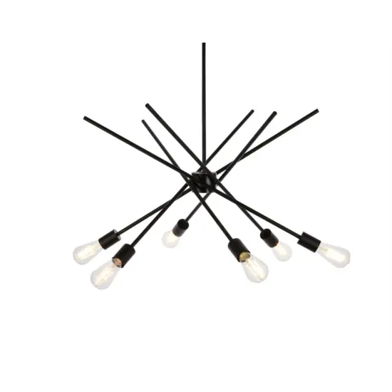 Armin 6 lights pendant in black with brass {3}