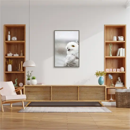 Snowy Owl in the Snow by Carrie Ann Grippo-pike Canvas Art Framed {5}