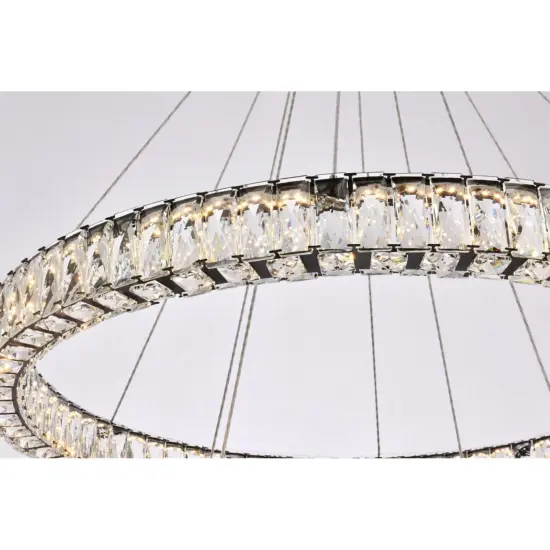 Monroe 36 inch LED double ring chandelier in black {5}