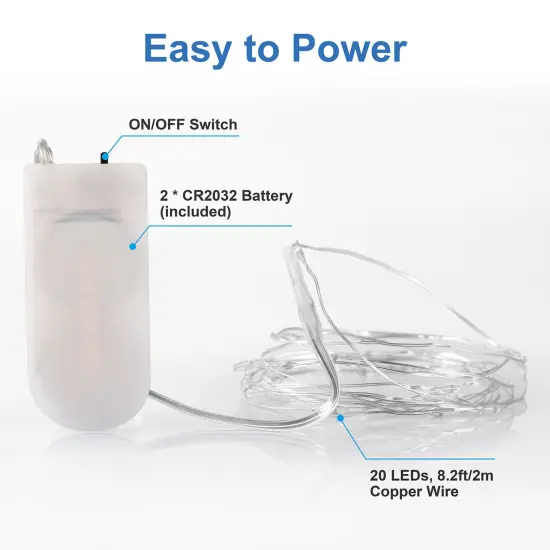 6 Pack DIY LED String Lights 6.56ft 20 LEDs Decor - Starry Fairy Lights {6}