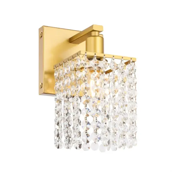 Phineas 1 light Brass and Clear Crystals wall sconce {4}