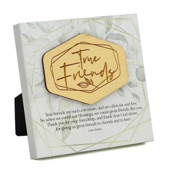 Dexsa True Friends Meadow Wood Plaque 6 inches x 6 inches {1}