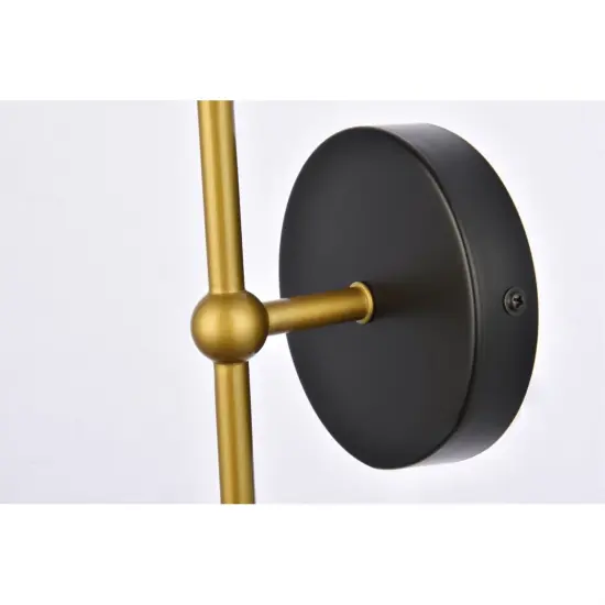 Keely 1 light black and brass wall sconce {6}