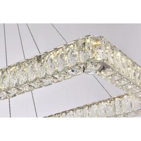 Monroe 42 inch LED double rectangle pendant in chrome {4}