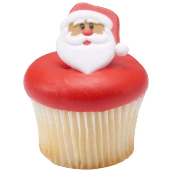Santa Claus Cupcake Rings, 12ct {3}