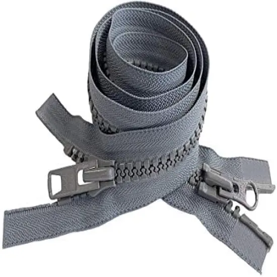 #10 Vislon Molded Separating Two-Way YKK Heavy Duty Jacket Zipper - Choose Your Length & Color - 1 Zipper Per Pack - Made in The United States (Medium Grey - 578, 30" Inches) {1}