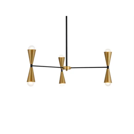 Cade 34 inch pendant in black and brass {3}