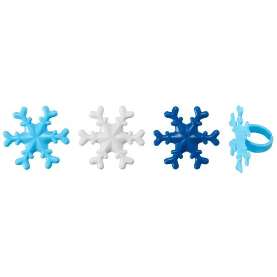 Blue Snowflake Cupcake Rings, 12ct {1}