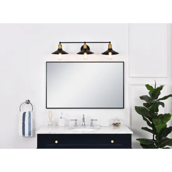 Etude 3 light brass and black Wall Sconce {2}