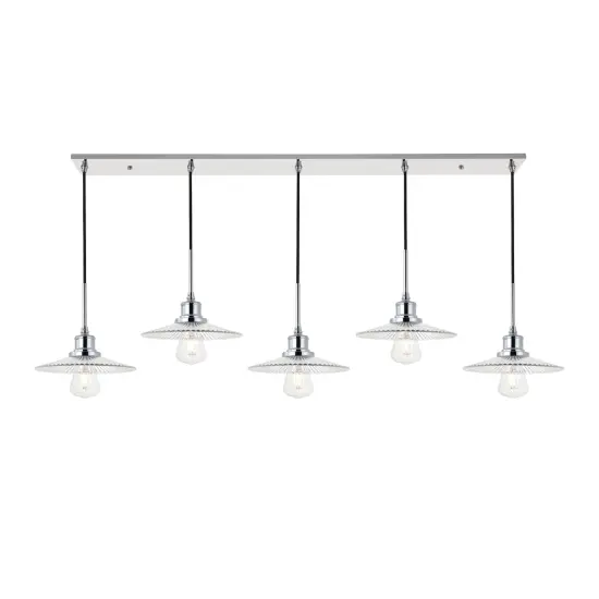 Waltz 5 light chrome Pendant {6}