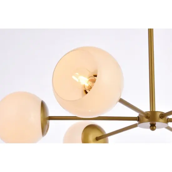 Briggs 30 inch pendant in brass with white shade {5}