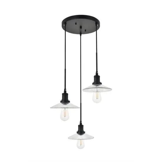 Waltz 3 light black Pendant {3}