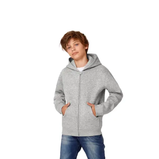 Gildan&reg; Heavy Blend Youth Full Zip Hooded Long Sleeve Sweatshirt Black {3}