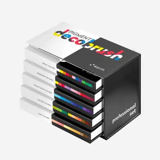 PIGMENT decobrush PROFESSIONAL Set 60 pcs. (Basic, Passion, Violet-Blue, Nature, Nude) {1}