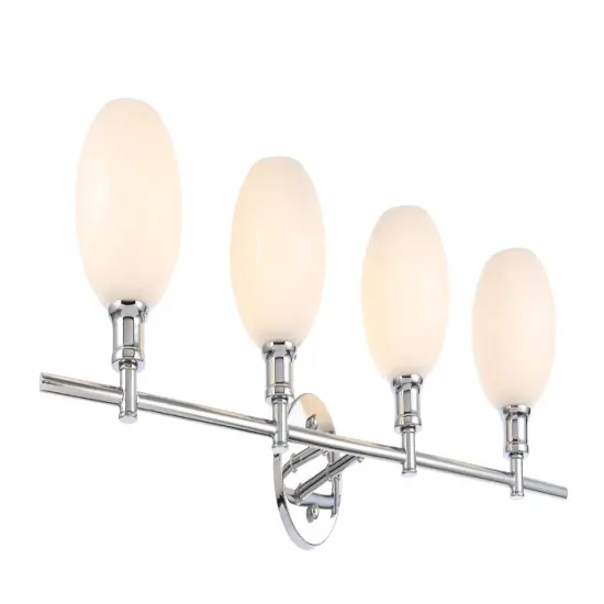 Collier 4 light Chrome and Frosted white glass Wall sconce {6}