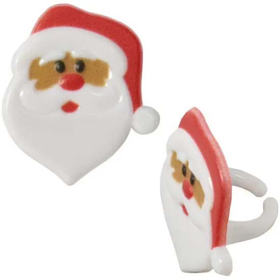 Santa Claus Cupcake Rings, 12ct {1}