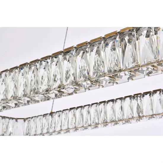 Monroe 50 inch LED Single rectangle pendant in gold {5}