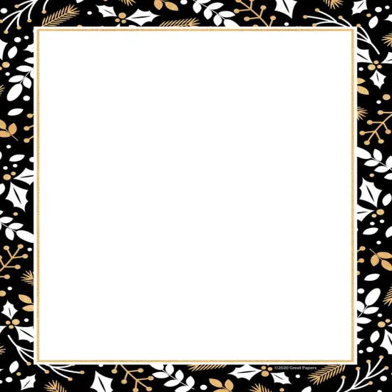 Great Papers! Merry Gold and Black Holiday Letterhead, Invitations and Announcements, Printer Friendly, 8.5" x 11", 80PK {1}