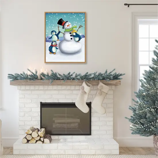 Joyful Snowman by Josefina Canvas Art Framed {6}