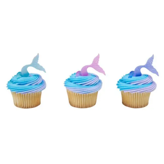 Mermaid Tail Wrap Cupcake Rings, 12ct {1}
