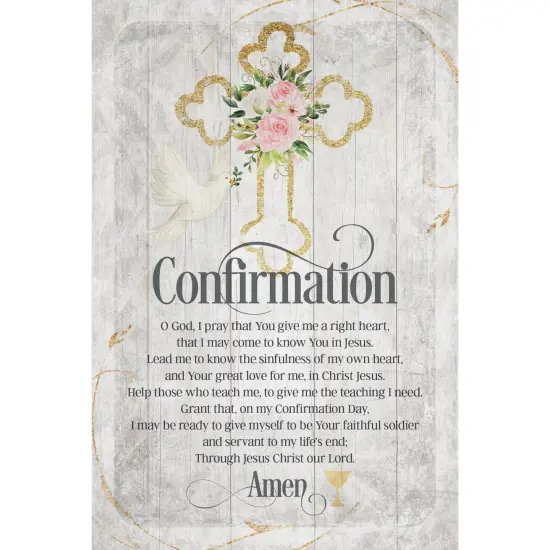 Dexsa Confirmation Symbols of Faith Inspirational Wood Plaque 6 inches x 9 inches {1}