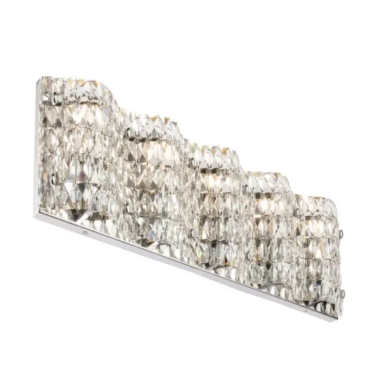 Ollie 5 light Chrome and Clear Crystals wall sconce {6}