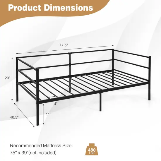 Twin Size Metal Daybed Frame for Living Room Bedroom {5}