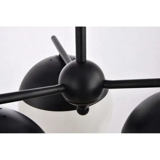 Eclipse 3 Lights Black Pendant With Frosted White Glass {4}