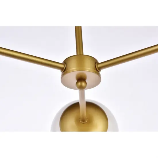 Briggs 26 inch flush mount in brass with white shade {4}