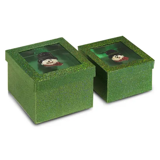 Value Pack of 6 Hologram Gift Box Set w/ Decorative Snowman Sequin Applique {2}