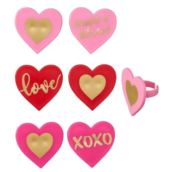 Love Heart Cupcake Rings, 12ct {2}