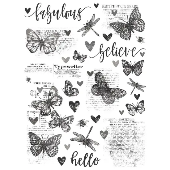 Simple Vintage Essentials Rub-Ons-Butterflies {3}